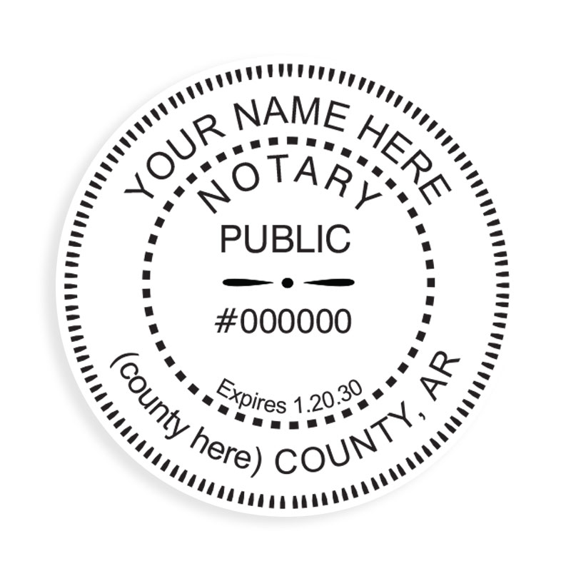 This notary public stamp for the state of Arkansas adheres to state regulations and provides top quality impressions. Orders over $75 ship free!