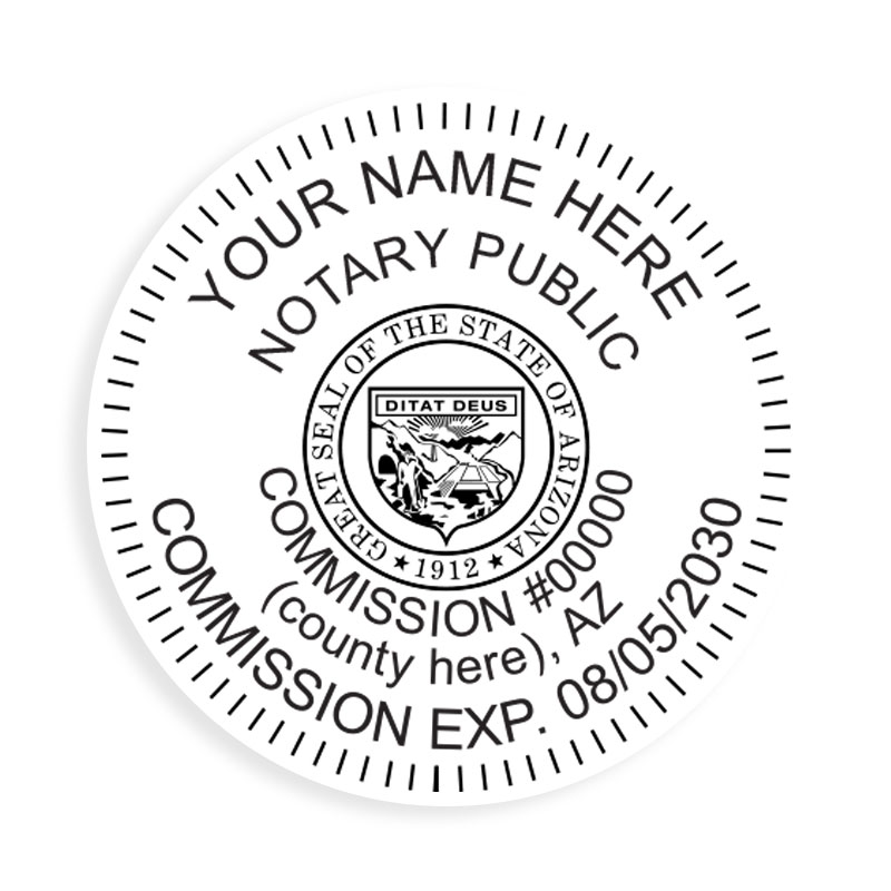 This notary public stamp for the state of Arizona adheres to state regulations and provides top quality impressions. Orders over $100 ship free!