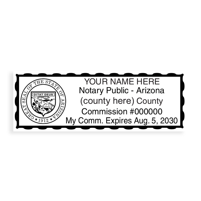 Top quality self-inking Arizona notary stamp ships in 1-2 days. Meets all state requirements. Fully customizable. Free shipping on orders over $75!