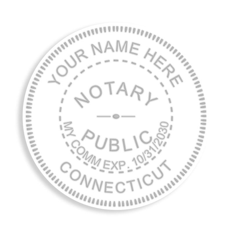 This notary public embosser for the state of Connecticut adheres to state regulations and is fully customizable. Orders over $75 ship free!