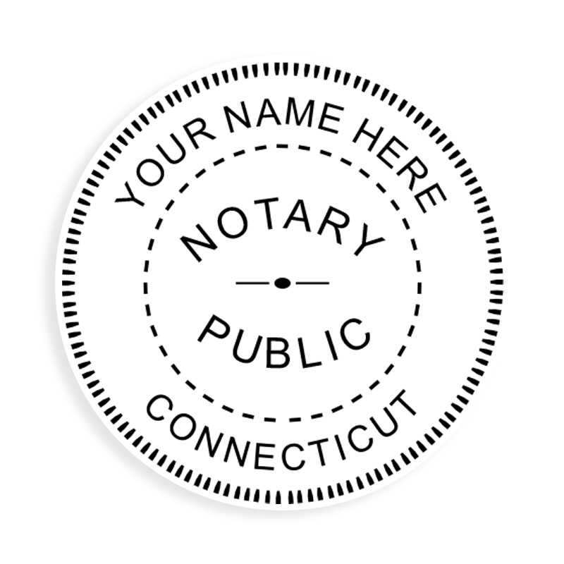 This notary public stamp for the state of Connecticut adheres to state regulations and provides top quality impressions. Orders over $100 ship free!