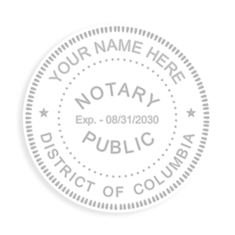 This notary embosser for the state of District of Columbia meets state requirements & provides top quality embossed impressions. Free shipping over $75!