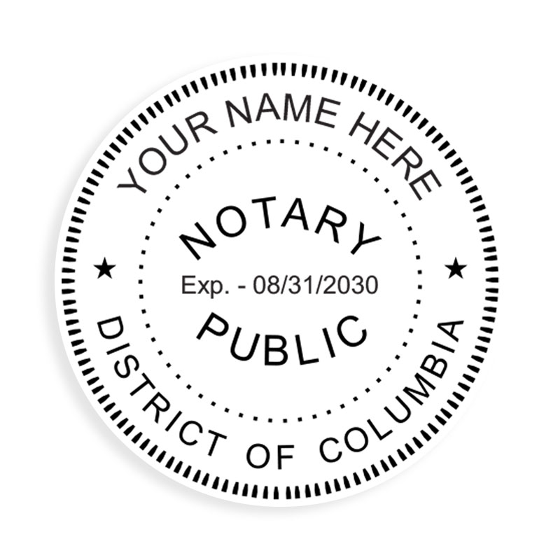 This notary public stamp for the state of District of Columbia adheres to state regulations and provides top quality impressions. Orders over $75 ship free!