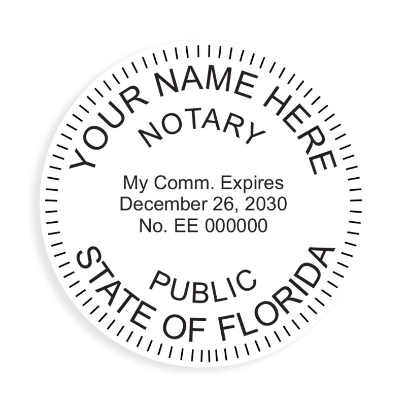 This notary public stamp for the state of Florida adheres to state regulations and provides top quality impressions. Orders over $75 ship free!