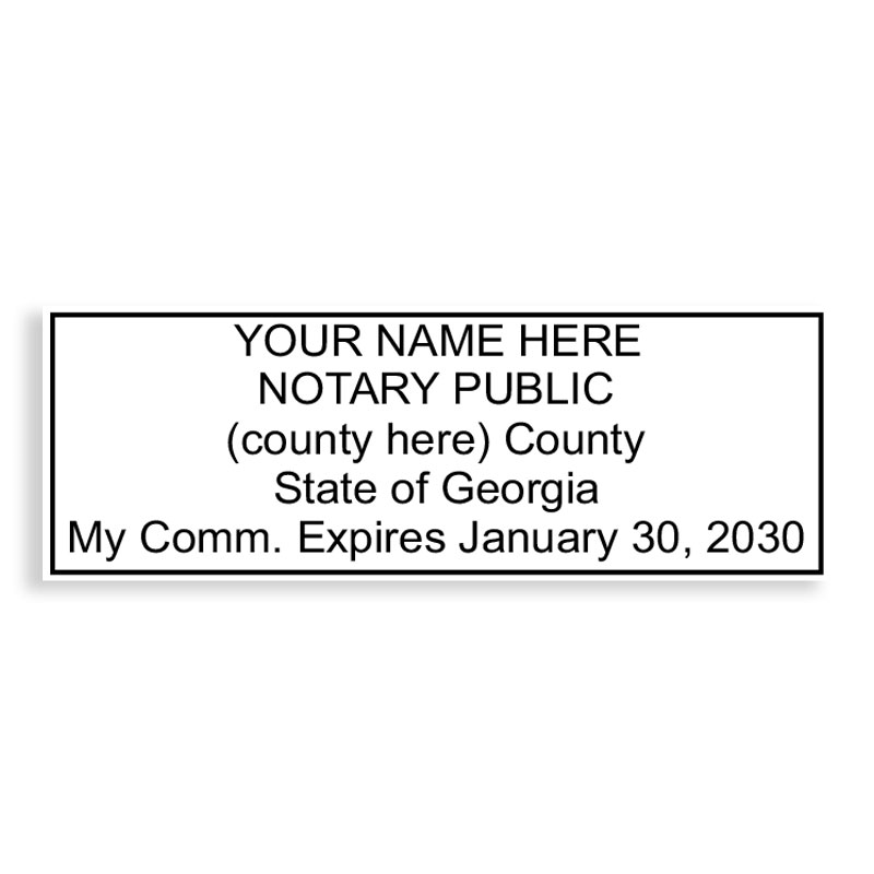 Top quality self-inking Georgia notary stamp ships in 1-2 days. Meets all state specifications and requirements. Free shipping on orders over $75!