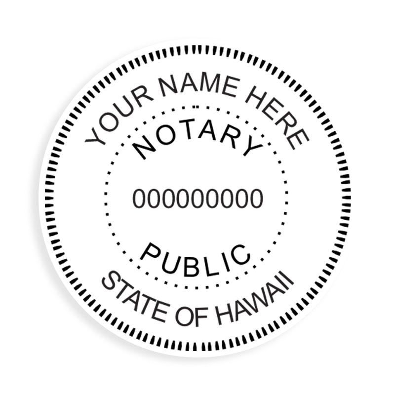 This notary public stamp for the state of Hawaii adheres to state regulations and provides top quality impressions. Orders over $75 ship free!