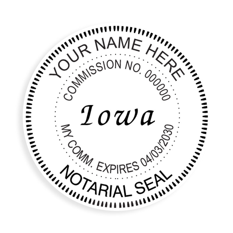 This notary public stamp for the state of Iowa adheres to state regulations and provides top quality impressions. Fast & free shipping on orders $100 and over!