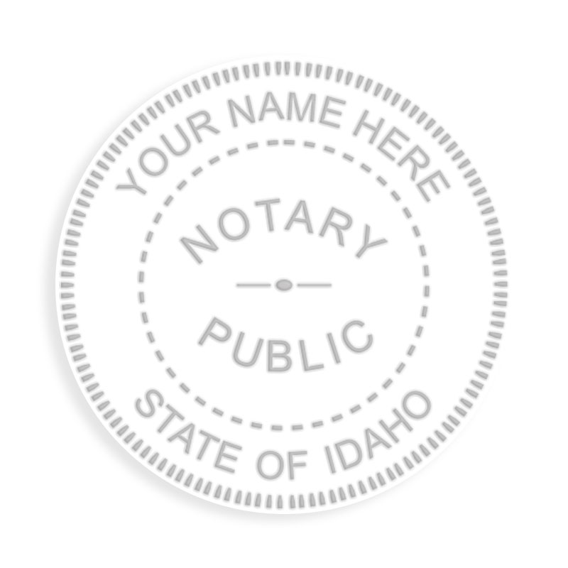 This notary public embosser for the state of Idaho adheres to state regulations and provides top quality embossed impressions. Orders over $75 ship free!