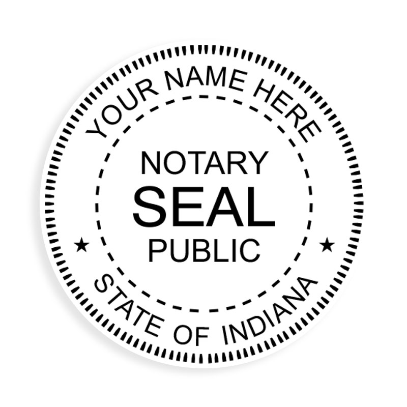 This notary public stamp for the state of Indiana adheres to state regulations and provides top quality impressions. Orders over $100 ship free!