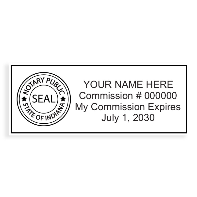 Top quality Indiana notary stamps ship in 1-2 days, meet all state specifications and are fully customizable. Free shipping on orders over $75!