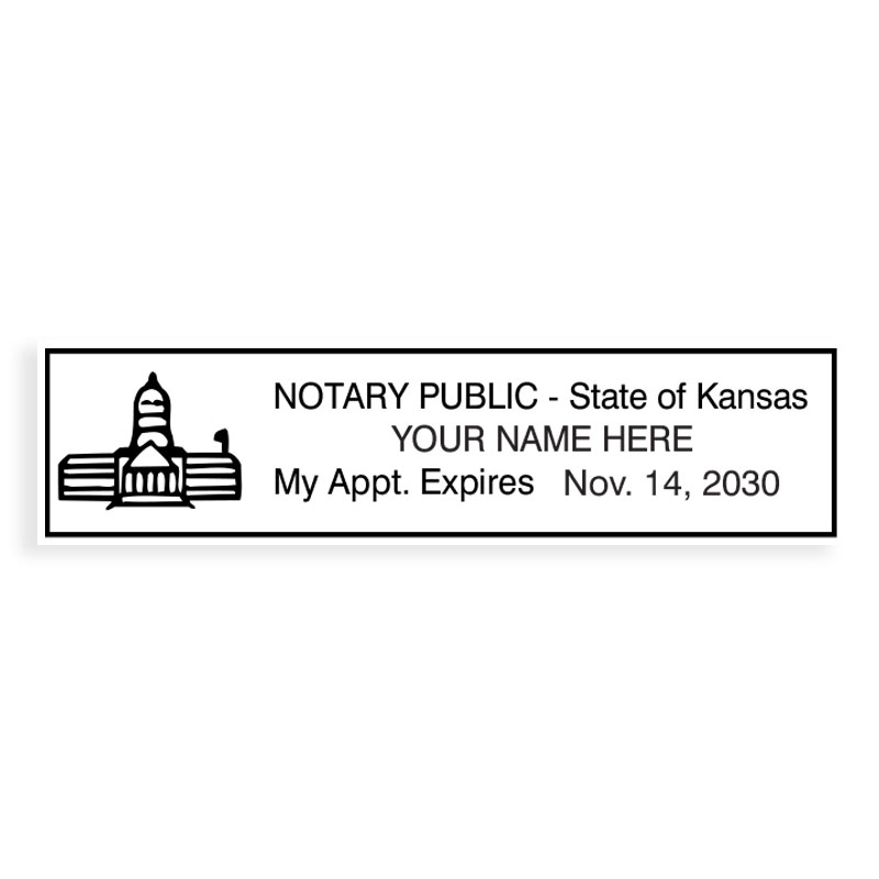 The selection of Kansas notarial stamps meet all state specifications and are fully customizable in black ink only. Free shipping on orders over $100!