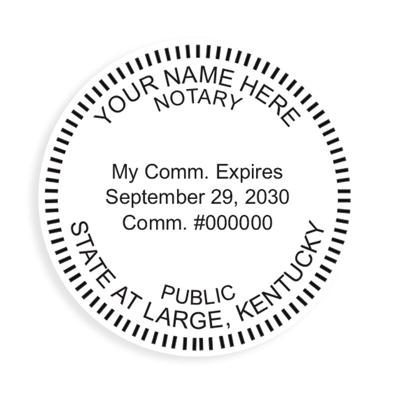 This notary public stamp for the state of Kentucky adheres to state regulations and provides top quality impressions. Orders over $75 ship free!