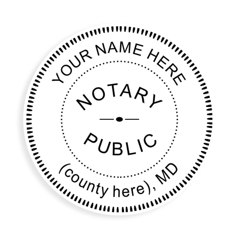 This notary public stamp for the state of Maryland adheres to state regulations and provides top quality impressions. Orders over $75 ship free!