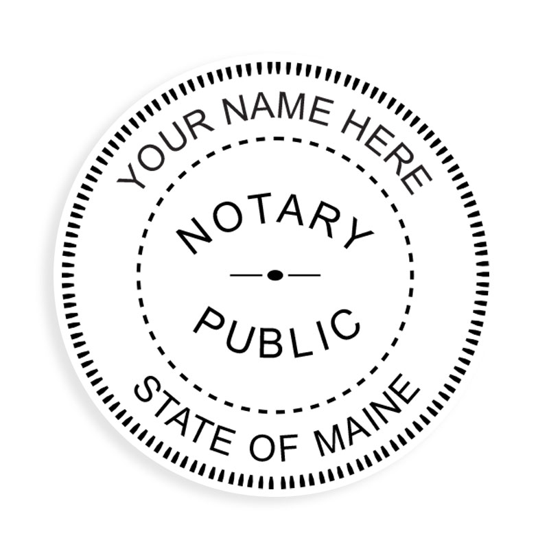 This notary public stamp for the state of Maine adheres to state regulations and provides top quality impressions. Orders over $100 ship free!