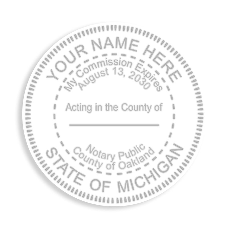 This notary public embosser for the state of Michigan meets state requirements and provides top quality embossed impressions. Orders over $75 ship free!