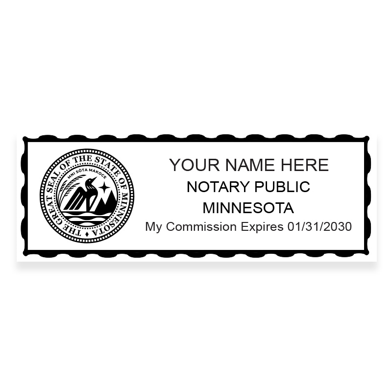 Minnesota notary stamps ship in 1-2 days, meet all state specifications, are fully customizable and available on 5 mounts. Free shipping on orders over $100!