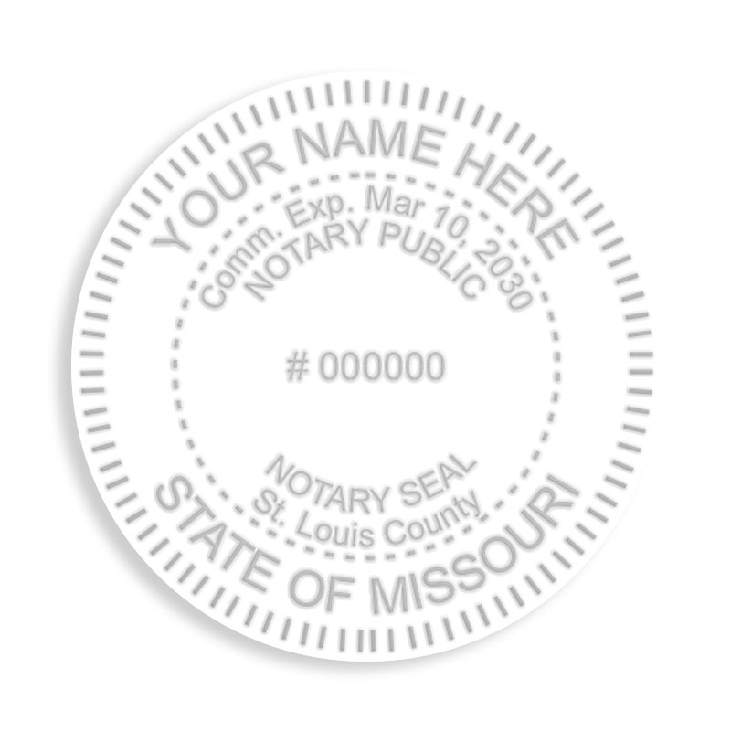 This notary public embosser for the state of Missouri meets state requirements and provides top quality embossed impressions. Orders over $75 ship free!