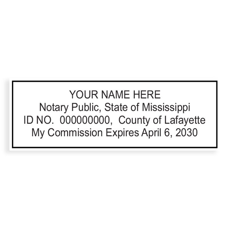 Mississippi notary stamps ship in 1-2 days, meet all state specifications, are fully customizable and available on 8 mounts. Free shipping on orders over $100!