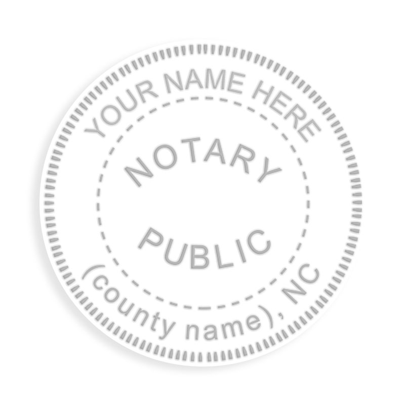 This notary public embosser for the state of North Carolina meets state regulations and provides top quality embossed impressions. Orders over $75 ship free!