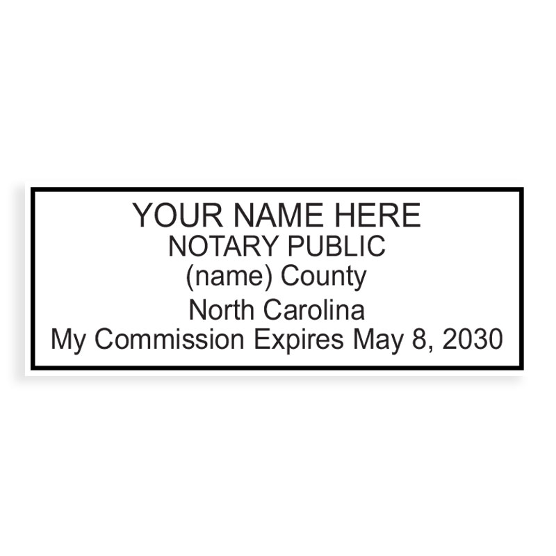 Top quality North Carolina notary stamp ships in 1-2 days, meets all state requirements and is available on 5 mount choices. Free shipping on orders over $100!