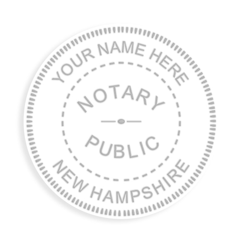 This notary public embosser for the state of New Hampshire meets state regulations and provides top quality embossed impressions. Orders over $75 ship free!