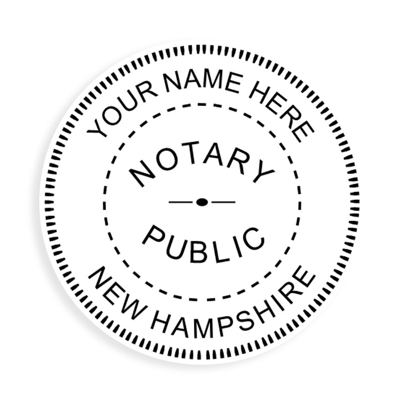 This notary public stamp for the state of New Hampshire adheres to state regulations and provides top quality impressions. Orders over $75 ship free!