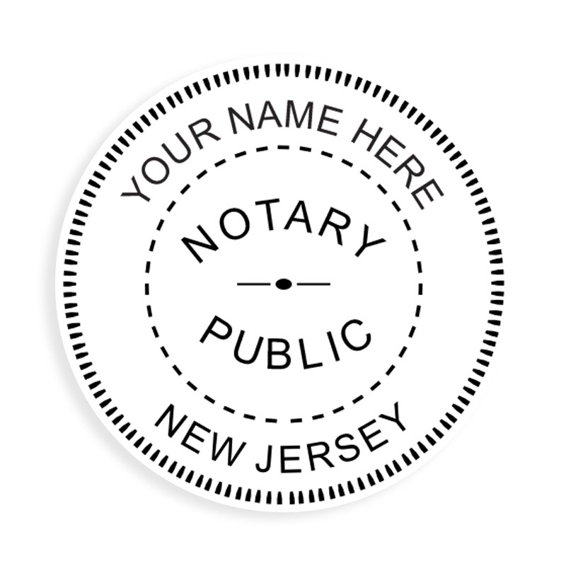 This notary public stamp for the state of New Jersey adheres to state regulations and provides top quality impressions. Orders over $75 ship free!