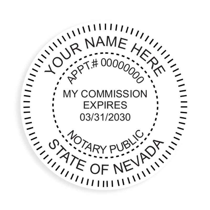 This notary public stamp for the state of Nevada adheres to state regulations and provides top quality impressions. Orders over $75 ship free!