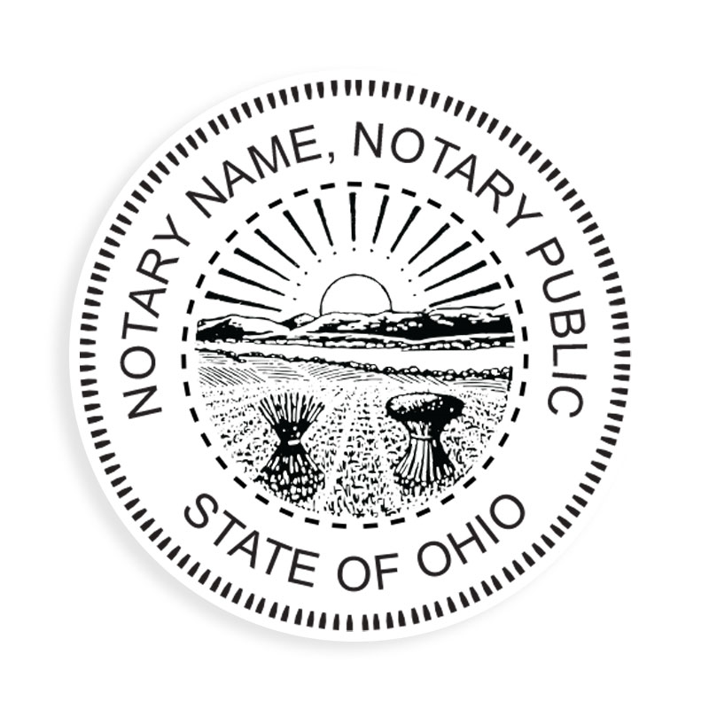 This notary public stamp for the state of Ohio adheres to state regulations and provides top quality impressions. Orders over $75 ship free!