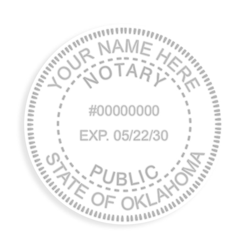 This notary public embosser for the state of Oklahoma meets state regulations and provides top quality embossed impressions. Orders over $75 ship free!