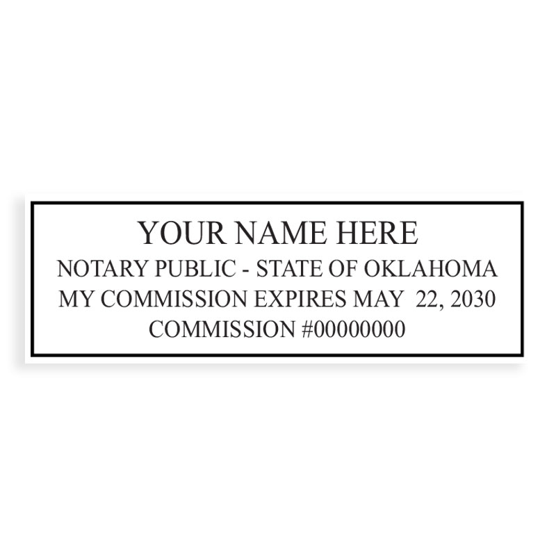 This top quality Oklahoma notary stamp ships in 1-2 days, meets all state requirements and is available on 9 mount choices. Free shipping on orders over $75!