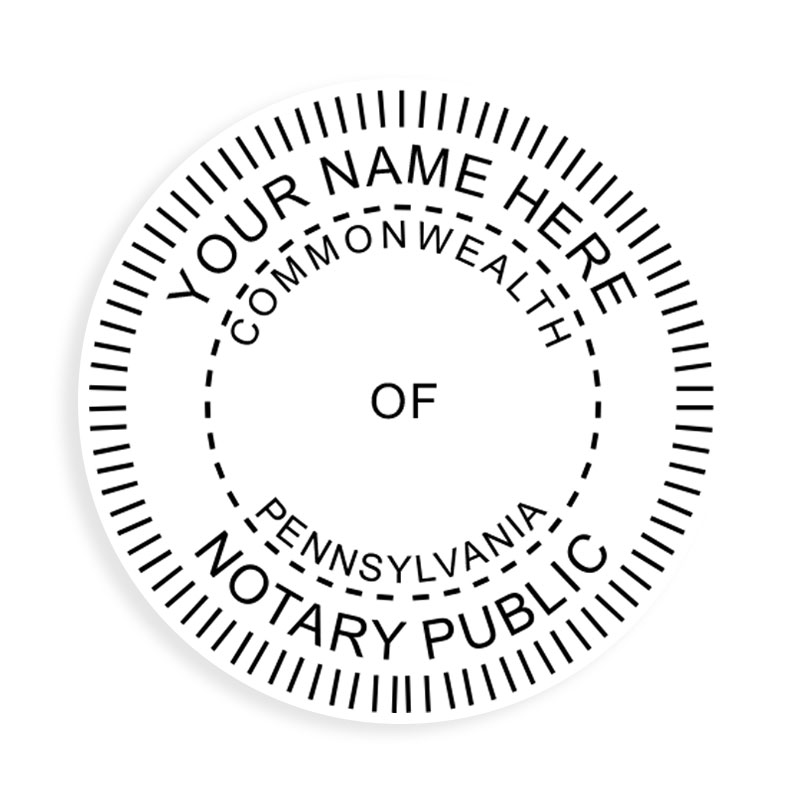 This notary public stamp for the state of Pennsylvania adheres to state regulations and provides top quality impressions. Orders over $75 ship free!