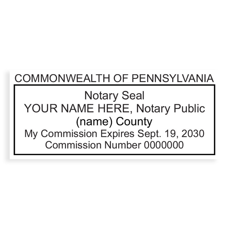 Top quality Pennsylvania notary stamp ships in 1-2 days, meets all state requirements & is available on 5 mount choices. Free shipping on orders over $75!