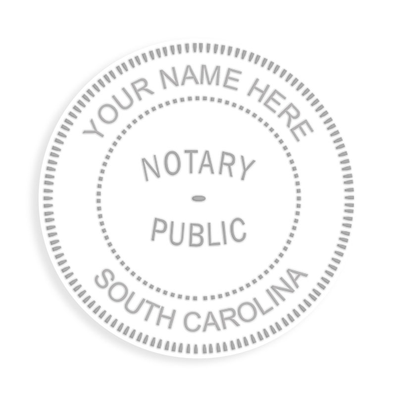 This notary public embosser for the state of South Carolina meets state regulations and provides top quality embossed impressions. Orders over $75 ship free!