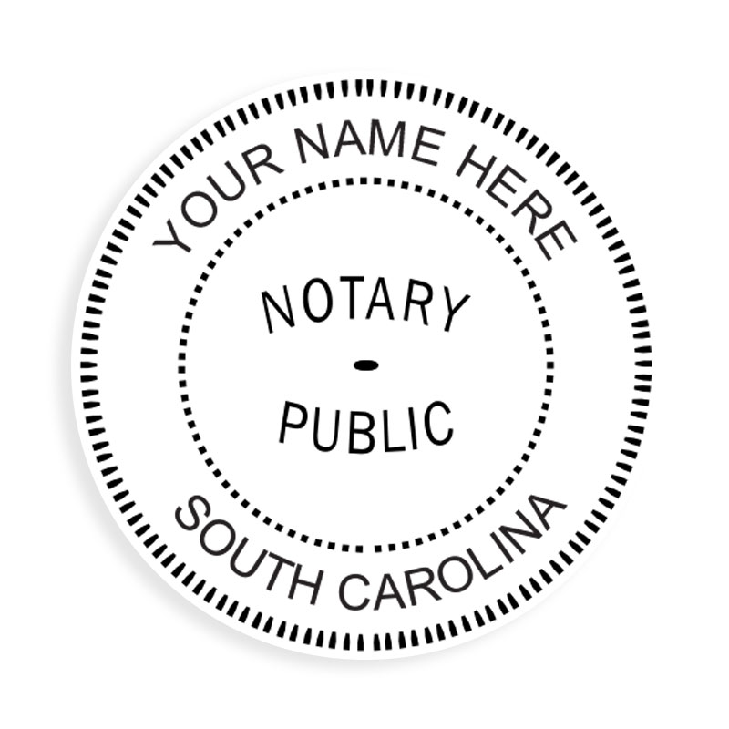 This notary public stamp for the state of South Carolina adheres to state regulations and provides top quality impressions. Orders over $100 ship free!