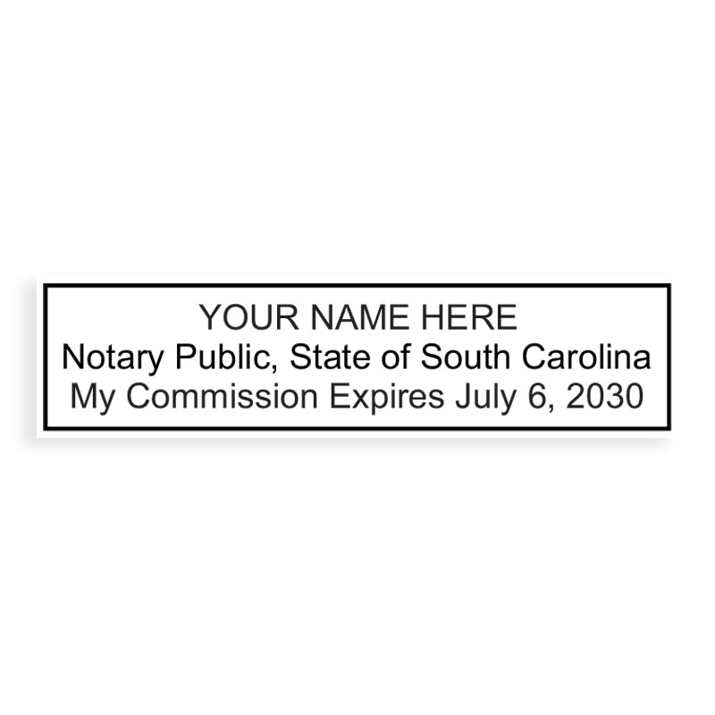 Top quality South Carolina notary stamp ships in 1-2 days, meets all state requirements and is available on 9 mount choices. Free shipping on orders over $75!