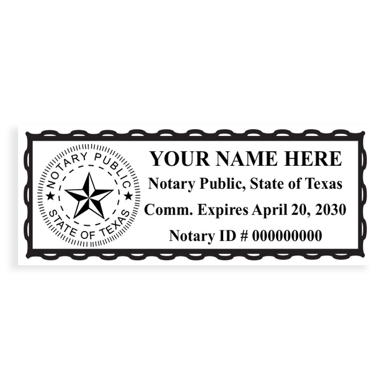 Top quality Texas notary stamp ships in 1-2 days, meets all state requirements and is available on 5 mount choices. Free shipping on orders over $100!