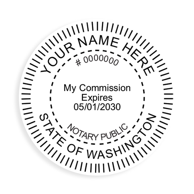 This notary public stamp for the state of Washington adheres to state regulations and provides top quality impressions. Orders over $75 ship free!