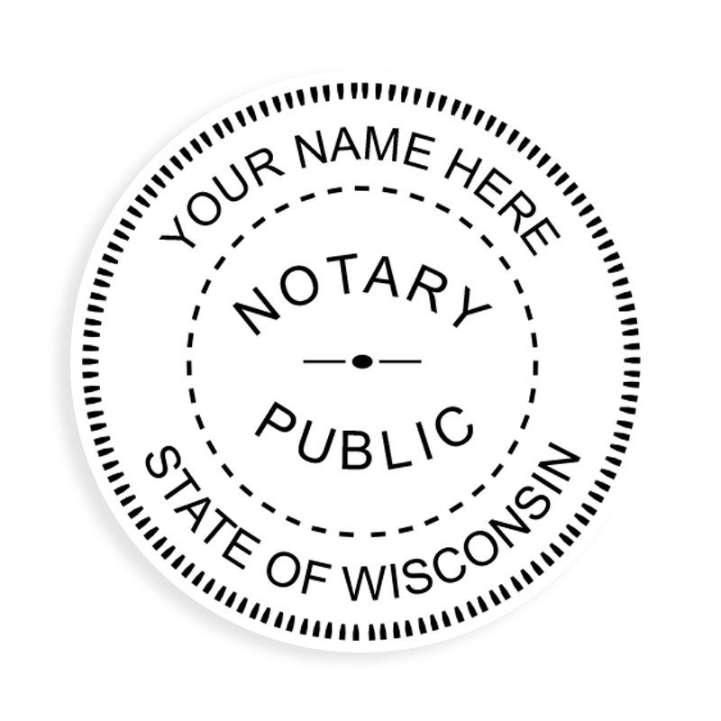 This notary public stamp for the state of Wisconsin adheres to state regulations and provides top quality impressions. Orders over $75 ship free!