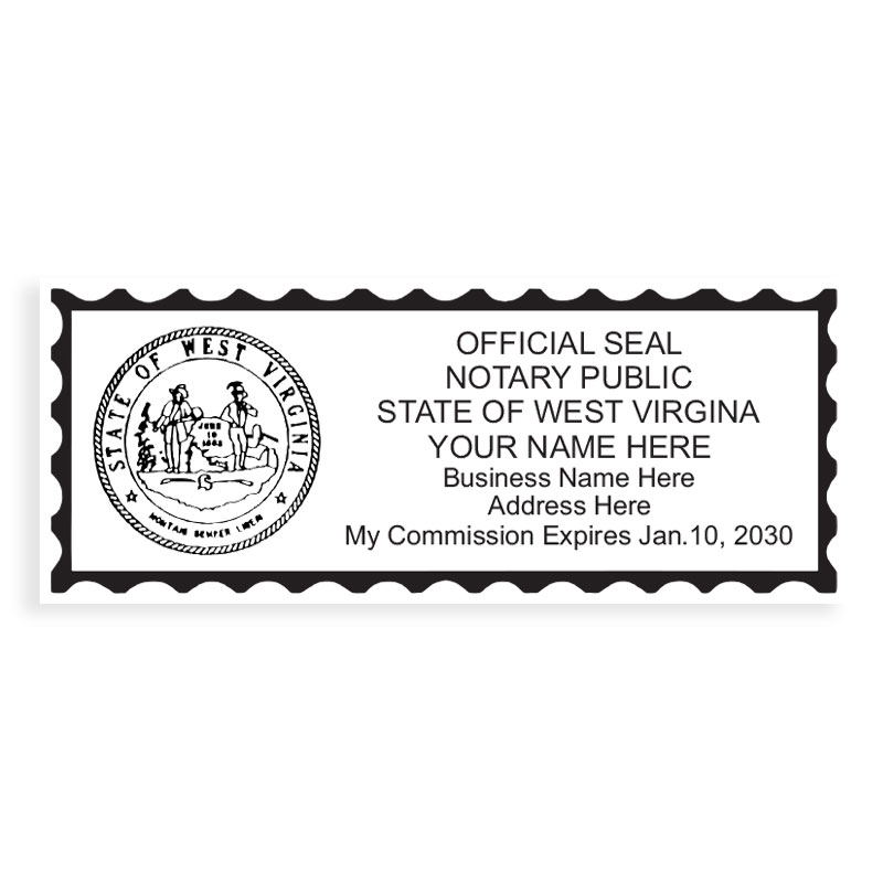 This top quality West Virginia notary stamp for business, meets all state requirements and is available on 5 mount choices. Free shipping on orders over $75!