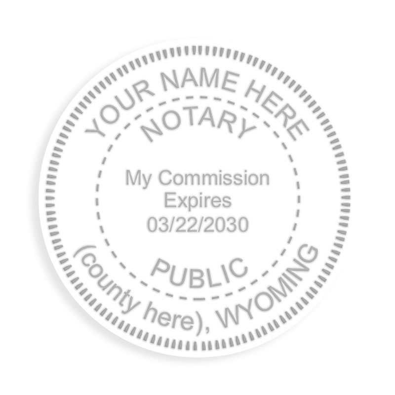 This notary public embosser for the state of Wyoming meets state regulations and provides top quality embossed impressions. Orders over $75 ship free!