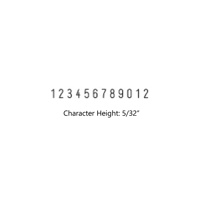 Stock heavy duty 5/32" height numbering stamp with 12 manual bands available in 11 ink colors! Great for high volume stamping. Ships in 1-2 business days!