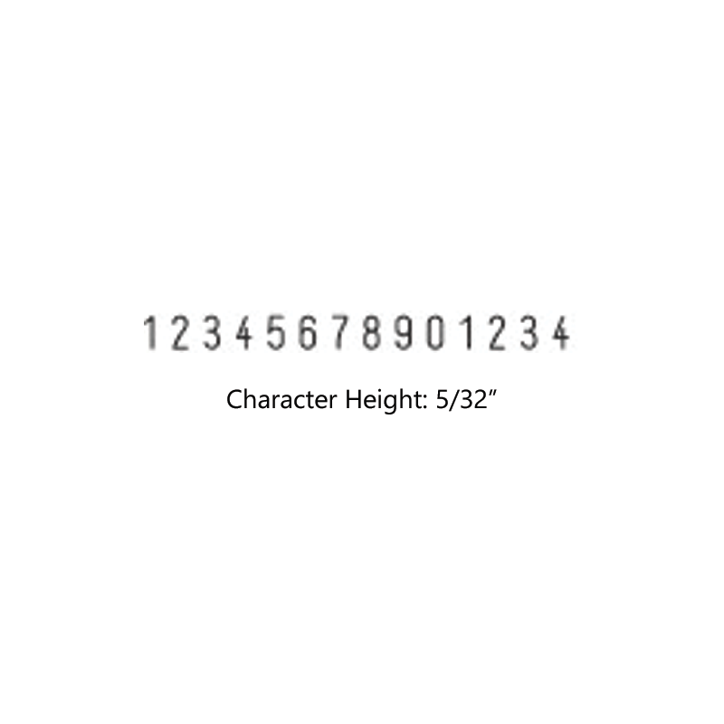 Stock heavy duty 5/32" height numbering stamp with 14 manual bands available in 11 ink colors! Great for high volume stamping. Ships in 7-12 business days!