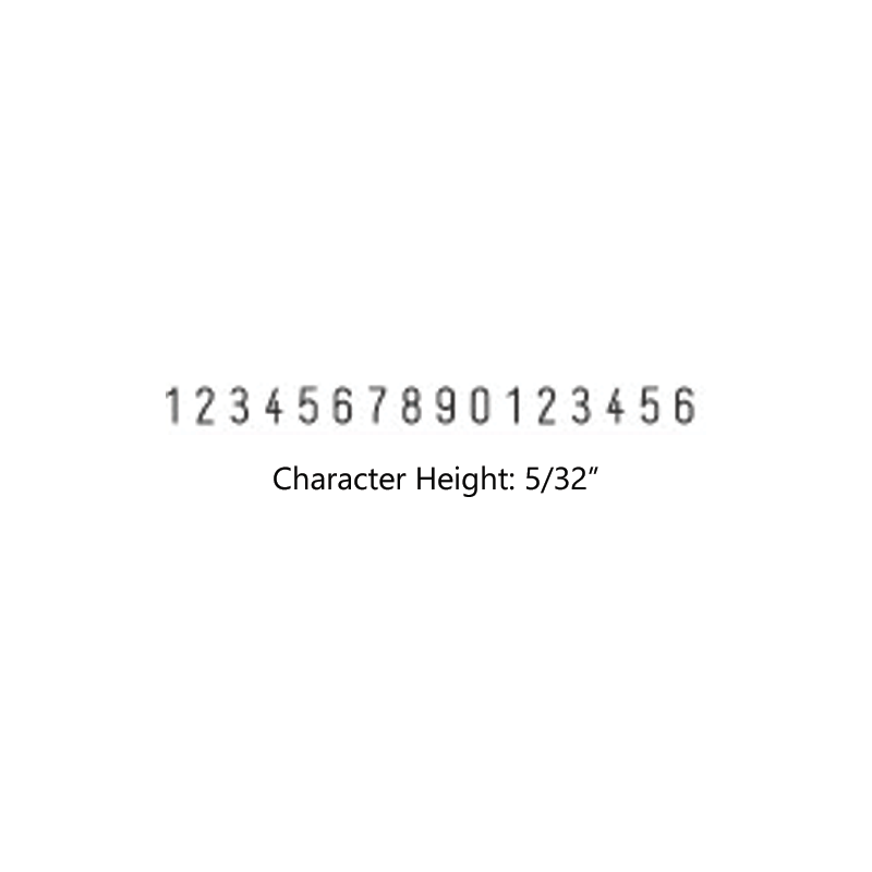 Stock heavy duty 5/32" height numbering stamp with 16 manual bands available in 11 ink colors! Great for high volume stamping. Ships in 7-10 business days!