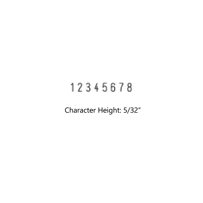 Stock heavy duty 5/32" height numbering stamp with 8 manual bands available in 11 ink colors! Great for high volume stamping. Ships in 7-10 business days!