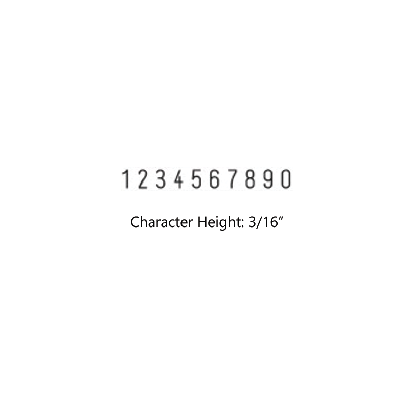 Heavy duty 3/16" height stock numbering stamp with 10 manual bands available in 11 ink colors! Great for high volume stamping. Ships in 7-10 business days!