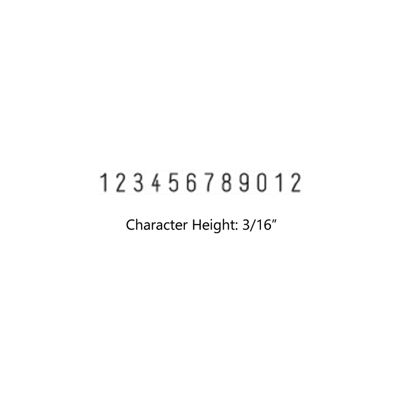 Heavy duty 3/16" height stock numbering stamp with 12 manual bands available in 11 ink colors! Great for high volume stamping. Ships in 7-10 business days!