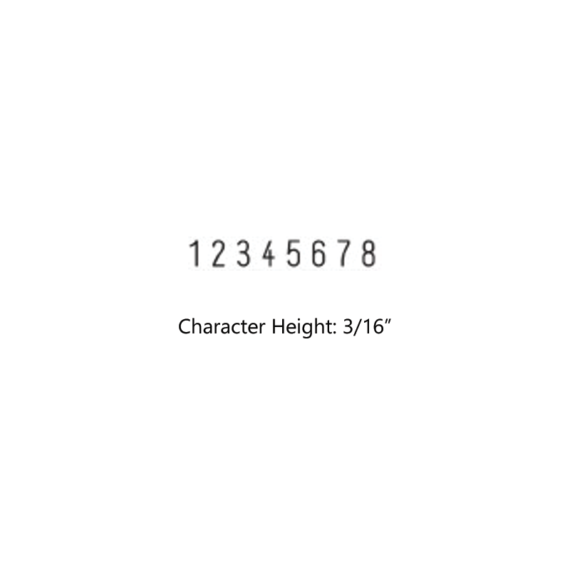 Heavy duty 3/16" height stock numbering stamp with 8 manual bands available in 11 ink colors! Great for high volume stamping. Ships in 7-10 business days!