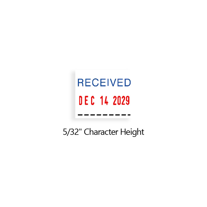 Stock 4-in-1 self-inking dater with a height of 5/32", 15 pt. font and included 4 interchangeable rubber die phrases. Ships in 1-2 business days!