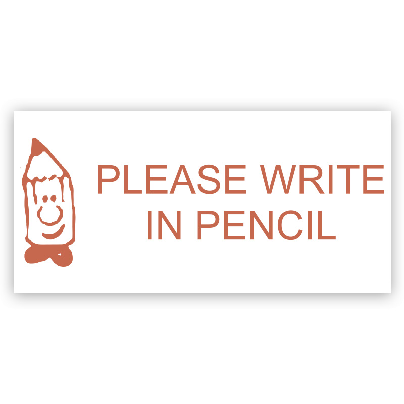 Add this Please Write in Pencil teacher stamp in one of 11 ink colors to your teaching kit. Refillable with Ideal ink. Free shipping on orders over $100!